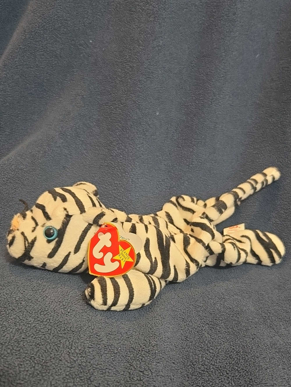 Ty Beanie Baby Blizzard White Tiger 1996 Blue Eyes Tag Attached